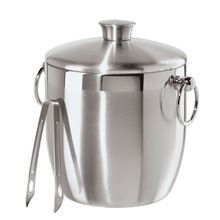 Stainless Steel Double Walled Ice Bucket with Tong