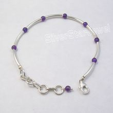Pipes Natural AMETHYST BEADS NICE Bracelet