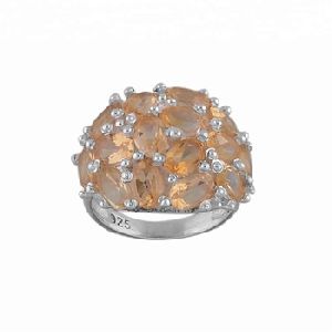 Citrine Silver Gemstone Rings