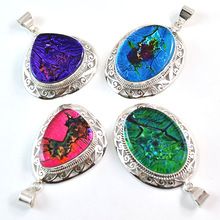 multi colored dichroic glass pendant