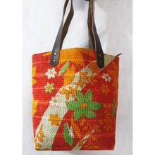 Kantha Floral Print Tote Bag