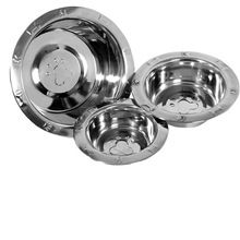 Stainless Steel wide rim embossed pet bowls