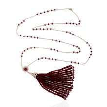 Ruby Diamond Tassel Necklace