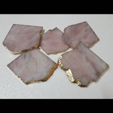 rose quartz slices coaster