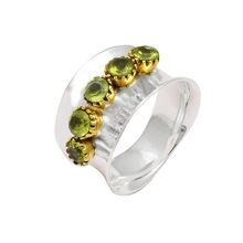 Green Peridot Quartz Ring