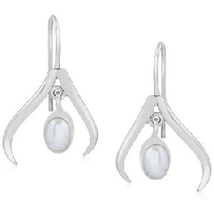Pearl Gemstone Oval Shape earring