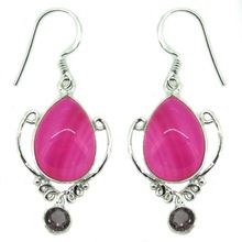 Pink Banded Agate Gemstone earring