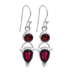 Red Garnet Gemstone Earrings