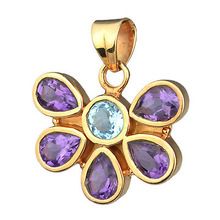 Blue Topaz Rose Gold Plated Pendant