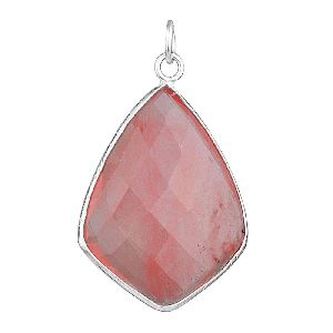 silver cherry quartz pendant