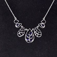 silver iolite gemstone necklace