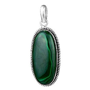 silver malachite pendant