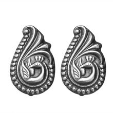 silver plain vintage stud earring