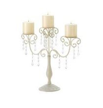 iron candelabra with hanging crystals