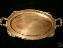 Unique wedding tray gold plated