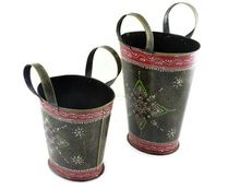 Set of 2 Iron Plated Bucket For Home Decor