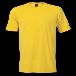 Yellow Mens Round Neck T-Shirt