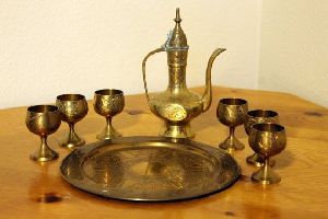 Handmade Brass Tea Set