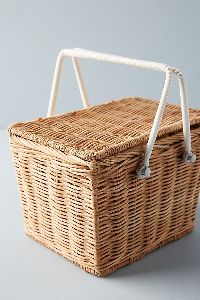Wooden Bamboo And Wicker Basket