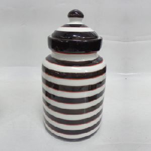Designer Ceramic Round Jar with lid
