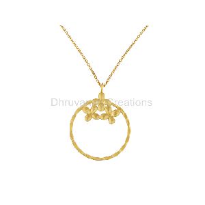 Gold Plated Silver Floral Pendant