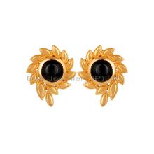 Handmade Black Onyx Gemstone Stud Earring