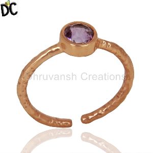 Rose Gold Plated Silver Womens Ring