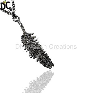 Silver Feather Charm Pendant