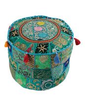 Embroidered Ottoman Floor Pouf Cover