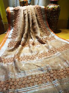 Pure Hand Cut Allover Mirror Work sarees