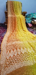 Pure chiffon georgette khaddi khawa handloom banarasi sarees with blouse