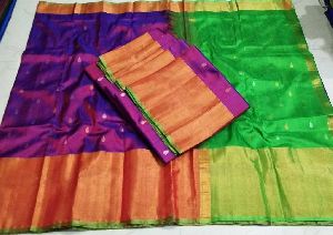 Pure Silk Sarees with Contrast blouse