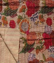 floral cotton kantha quilt