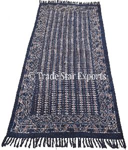 Hand block print rug cotton fabric carpet