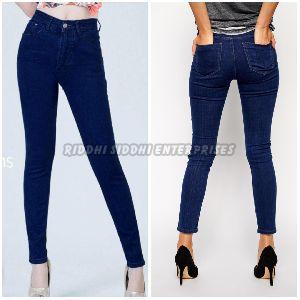 Ladies Dark Blue Slim Fit Jeans