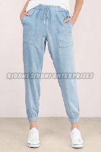 Plain Ladies Faded Jogger Jeans, Feature : Anti-Wrinkle, Easily Washable, Skin Friendly