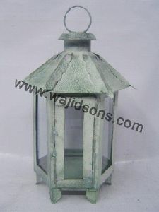 Decorative round white metal Led lantern