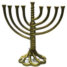 Menorah Brass Gold candle holder