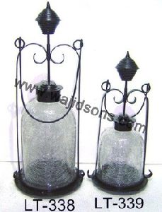 Pinnacle metal top Antique little house wood decorative garden lantern