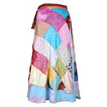 Silk Wrap Skirt Patch Work