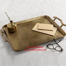 Gold Metal Tray With Handle