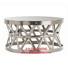 Hammered Drum Cross Coffee Table, For Home Furniture