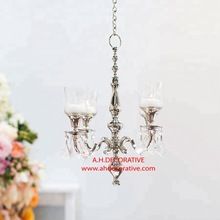 Silver Chandelier With Glass Votive