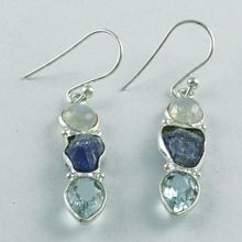 Blue Multi Stone Handmade Earring
