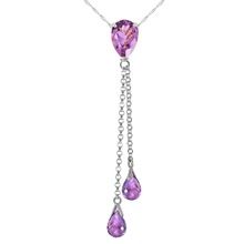Amethyst droplet pendant necklace