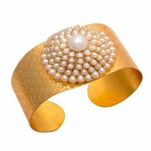 Golden Pacchi Work Pearl Hand Cuff