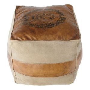 Leather and Fabric Mix Stool