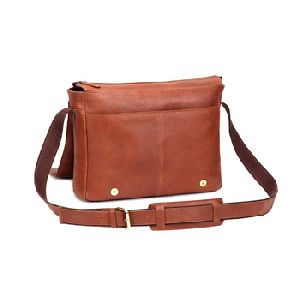 Leather briefcase messenger bag