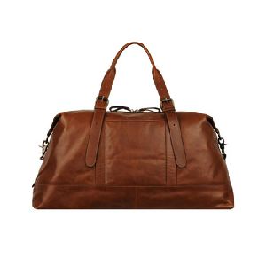 Leather Ladies Brown Duffel Bag