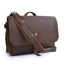 Leather Laptop Messenger Shoulder Satchel Bag